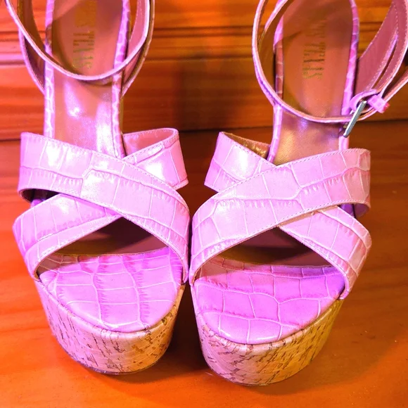 Paris Texas 🩷 Notched Cork Wedges - Picture 9 of 14